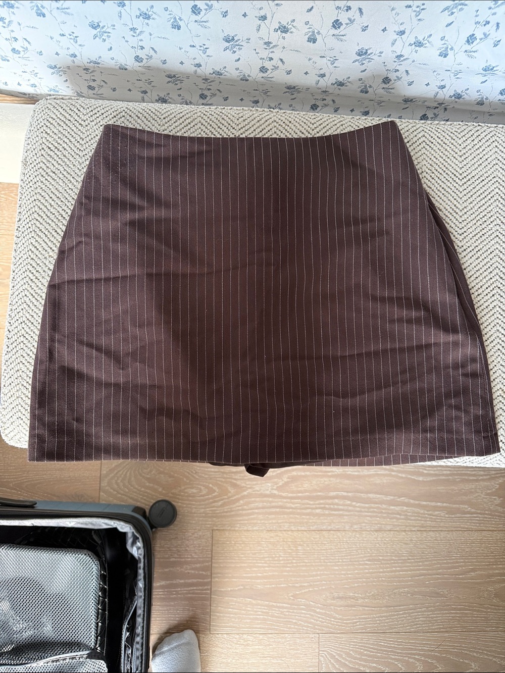 Abercrombie & Fitch Brown Pinstripe Mini Skirt